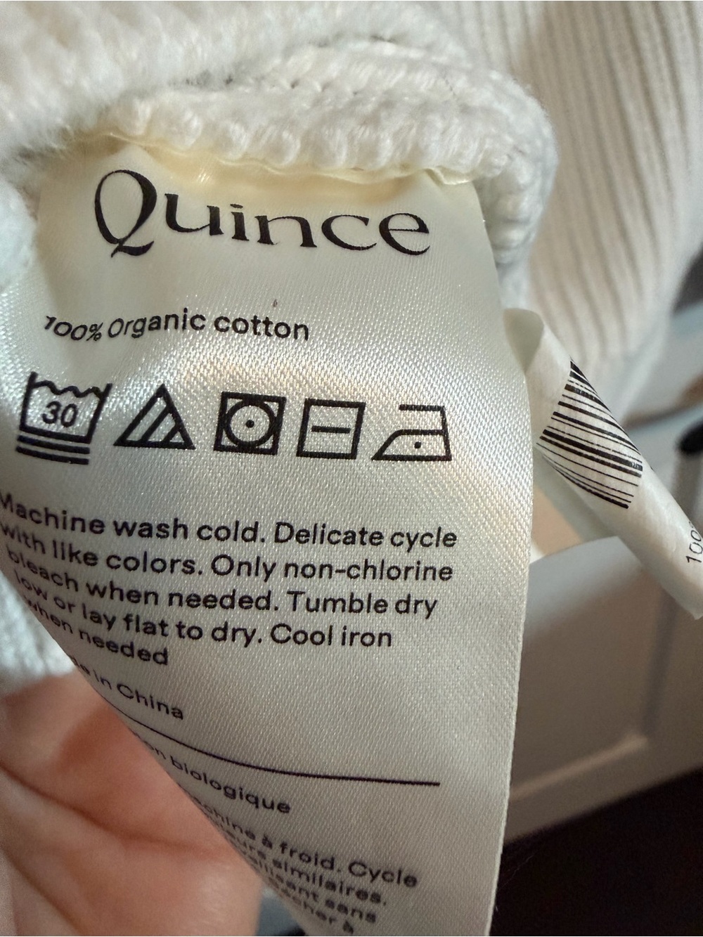Quince Cream Ribbed V-Neck Sweater - Picture 5 of 5